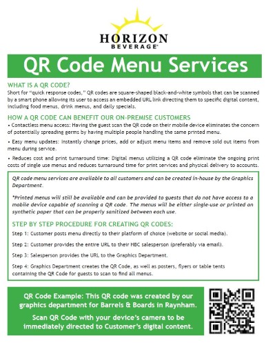 TOUCH-FREE QR CODE MENUS