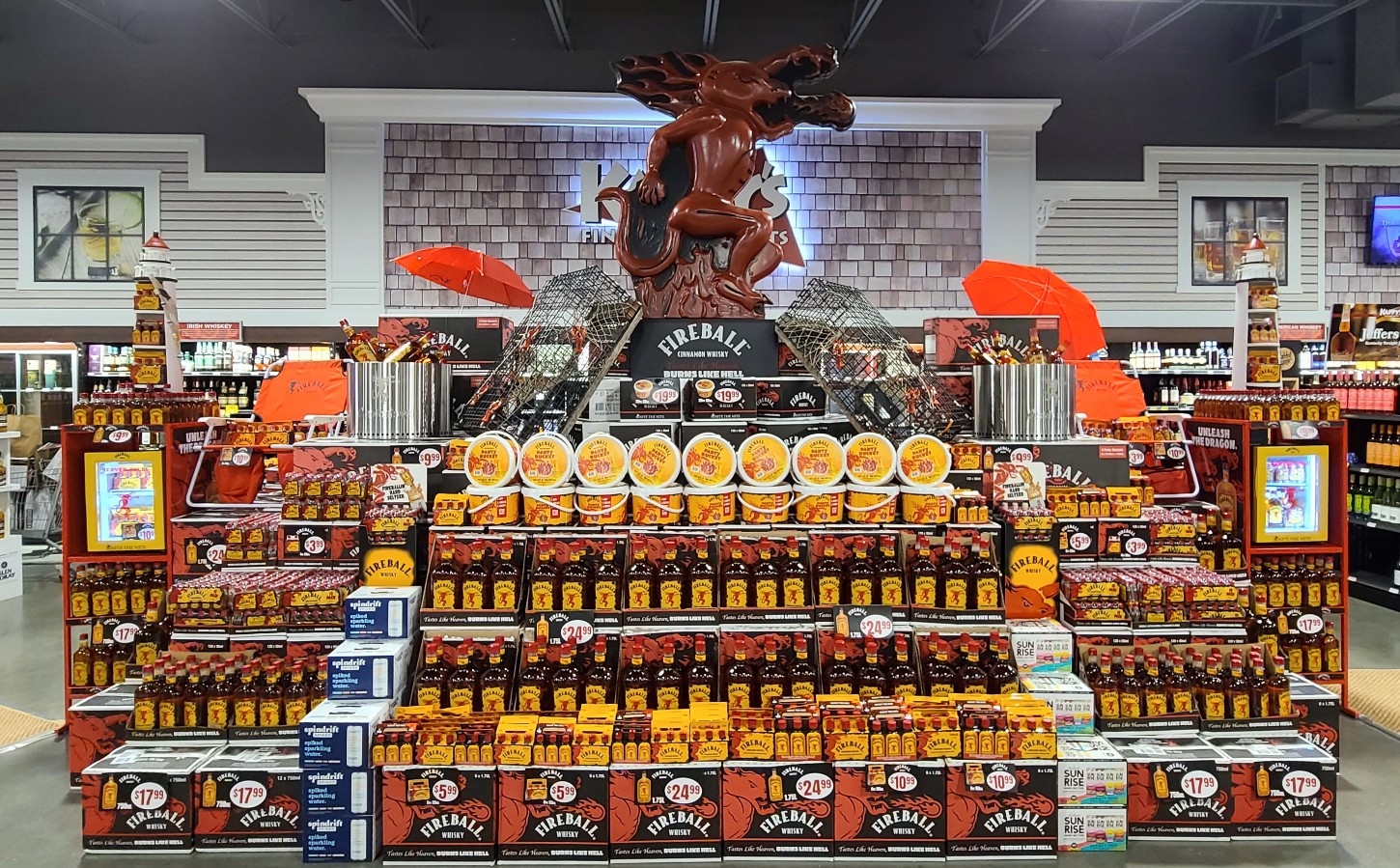 Record Setting Fireball Whisky Display Record Setting Fireball Whisky Display